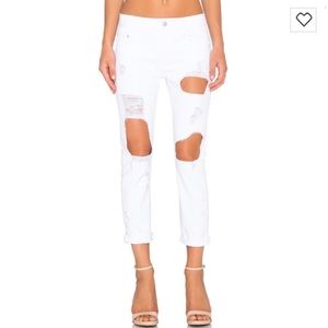 Lovers + Friends White Ripped Jeans